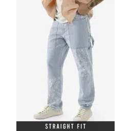 The Souled Store Blue Cotton Straight Fit Cotton Jeans-picture-45