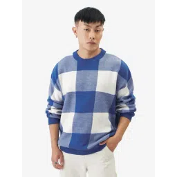 The Souled Store Blue Loose Fit Checks Sweatshirts-picture-15
