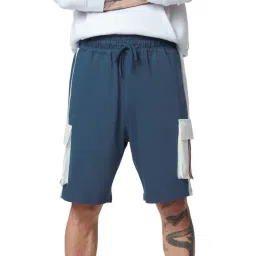 The Souled Store Blue Regular Fit Colour-Block Shorts-picture-35