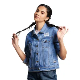 The Souled Store Blue Regular Fit Denim Jacket-picture-32