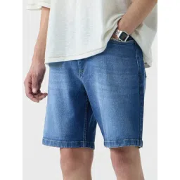 The Souled Store Blue Regular Fit Solid Shorts-picture-43