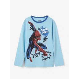 The Souled Store Boys Blue Cotton Character Based Full Sleeves Spiderman T-Shirt-picture-39