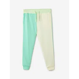 The Souled Store Boys Cream-Coloured Colourblocked Mid Rise Pure Cotton Joggers-picture-39