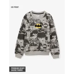 The Souled Store Boys Grey Printed Full Sleeves Batman Sweatshirt-picture-38