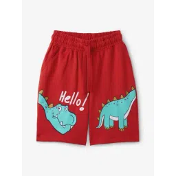 The Souled Store Boys Red Cotton Graphic Short-picture-35