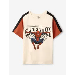 The Souled Store Boys Spider-Man Friendly Spidey Printed Pure Cotton T-Shirt-picture-36