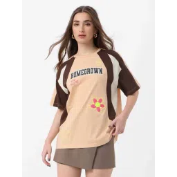 The Souled Store Brown 100% Cotton Print Top-picture-36