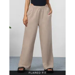 The Souled Store Brown Cotton Flare Fit Trackpants-picture-28