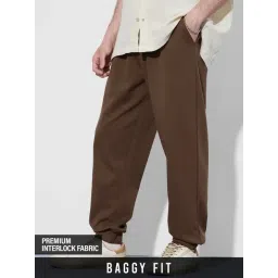 The Souled Store Brown Cotton Loose Fit Joggers-picture-29