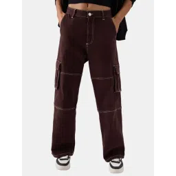 The Souled Store Brown Cotton Mid Rise Jeans-picture-48