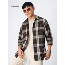 The Souled Store Brown Cotton Regular Fit Checks Shirt-picture-16