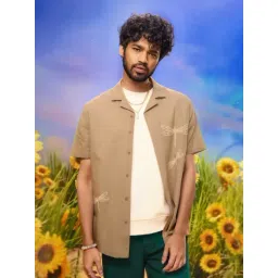 The Souled Store Brown Regular Fit Embroidered Shirt-picture-48