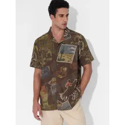 The Souled Store Brown Regular Fit Printed Shirt-picture-21