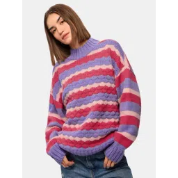 The Souled Store Cherry Blossom Loose fit Stripes Sweaters-picture-12