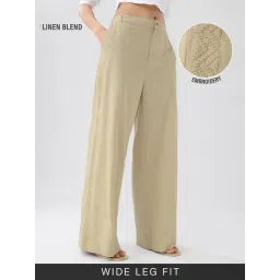 The Souled Store Cotton Linen Pants Sienna Women Pants-picture-11