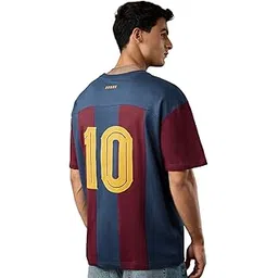 the souled store FCB: Number 10 Men and Boys Short Sleeves Round Neck Embroidered Cotton Lightweight Casual Streetwear Comfortable All-Season Oversized T-Shirt-picture-37