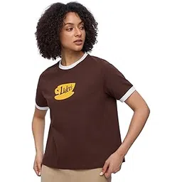 the souled store Gilmore Girls: Luke's Women and Girls Short Sleeves Round Neck Brown Graphic Printed Cotton Relaxed Fit T-Shirts-picture-39