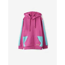 The Souled Store Girls Colourblocked Hooded Pure Cotton Pullover Sweatshirt-picture-31