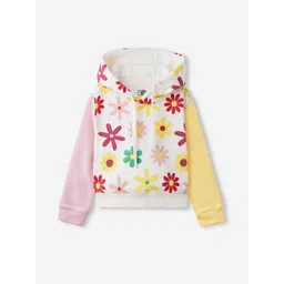 The Souled Store Girls Floral Printed Hooded Neck Long Sleeve Cotton Pullover Sweatshirt-picture-15