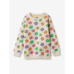 The Souled Store Girls Floral Printed Long Sleeve Cotton Pullover Sweatshirt-picture-21