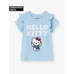 The Souled Store Girls Light Blue Hello Kitty Cotton T-Shirt-picture-23