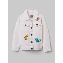 The Souled Store Girls Lightweight Denim Jacket with Embroidered-picture-40
