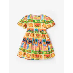 The Souled Store Girls Multicolor Cotton Graphic Regular Fit Dress-picture-26