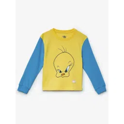 The Souled Store Girls Yellow and Blue Tweety Cotton Sweatshirt-picture-48