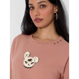 The Souled Store Graphic Printed Relaxed Fit Pure Cotton T-shirt image 2