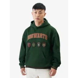 The Souled Store Green Cotton Loose Fit Harry Potter : The Houses Printed Hooded Sweatshirts-picture-18