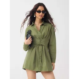 The Souled Store Green Cotton Regular Fit Dress-picture-30