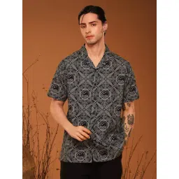 The Souled Store Grey Cotton Relaxed Fit Printed Casual Shirts-picture-40
