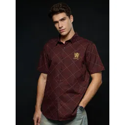 The Souled Store Harry Potter Checked Gryffindor Argyle Embroidered Pure Cotton Shirt-picture-20