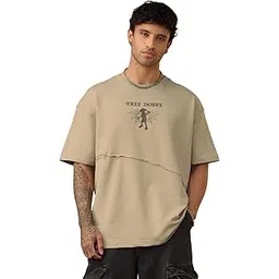 the souled store Harry Potter: Free Dobby Men and Boys Short Sleeves Round Neck Beige Embroidered Casualwear Streetwear Lightweight Oversized T-Shirt-picture-42