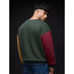 The Souled Store Harry Potter: Magic is Everywhere Men and Boys Full Sleeves Round Neck Dark Green Embroidered Drop Shoulder Streetwear Winter Ready Cotton Blend Oversized Sweatshirt image 3