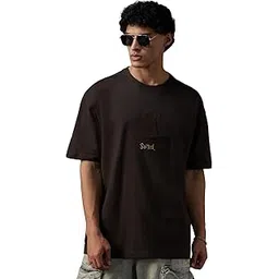 the souled store Harry Potter: Sorted Men and Boys Short Sleeves Round Neck Brown Embellished Cotton Oversized T-Shirts-picture-41