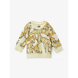 The Souled Store Kids Cream & Yellow Cotton Printed Full Sleeves Bambi Sweatshirt-picture-39