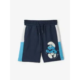 The Souled Store Kids Navy & White Cotton Printed Shorts-picture-47