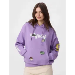 The Souled Store Lavender Embroidery Hoodie-picture-17