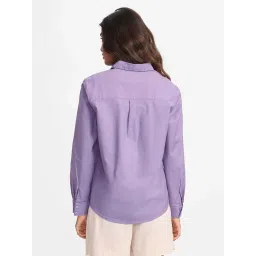 The Souled Store Lavender Embroidery Shirt image 2