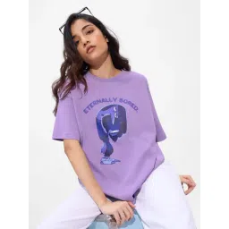 The Souled Store Lavender Print T-Shirt-picture-18