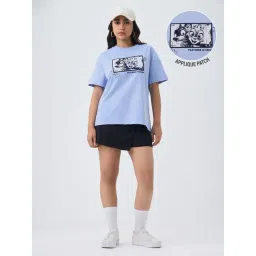 The Souled Store Light Blue Disney Partners In Crime Women Oversized T-Shirt-picture-12