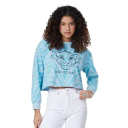 The Souled Store Light Blue The Lion King Print Crop Sweatshirt-picture-24