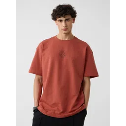 the souled store Men Cartoon Round Neck Pure Cotton Brown T-Shirt-picture-22