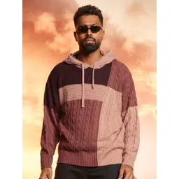 The Souled Store Men Colourblocked Hooded Sweatshirt-picture-28