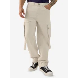 The Souled Store Men Cotton Relaxed Fit Low Distress Stretchable Cargo Styles Jeans-picture-25