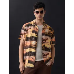 The Souled Store Men Graphic Printed Cuban Collar Casual Shirt-picture-40