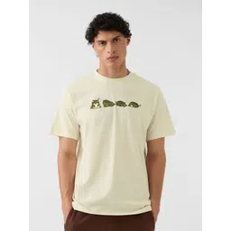 The Souled Store Men Graphic Printed Round Neck Cotton Relaxed Fit T-shirt-picture-36