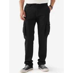 The Souled Store Men Mid-Rise Cotton Cargos Trousers-picture-37