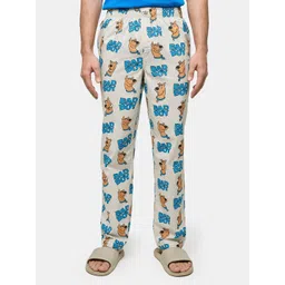 The Souled Store Men Off White And Blue Scooby Doo Print Cotton Lounge Pant-picture-11